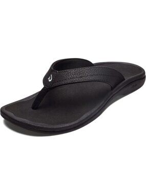 Women's Black Sandals Water Resistant Flip Flops with Arch Support Comfort